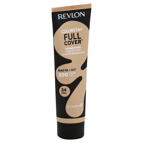 Revlon Colorstay Full Cover Matte Foundation, 200 Nude (1 fl oz)