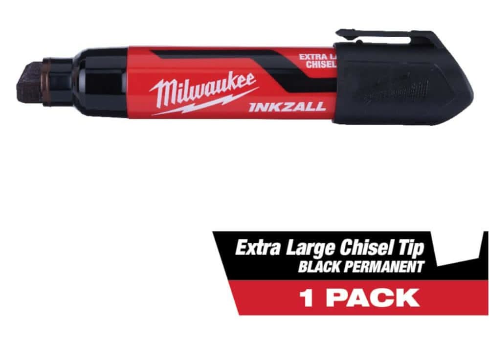 Milwaukee Inkzall Black Extra Large Chisel Tip Jobsite Permanent Marker