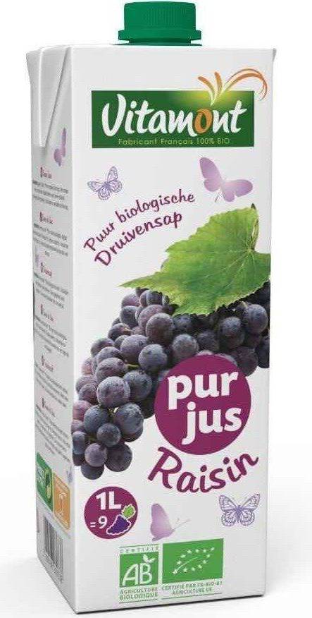 Vitamont - Pur jus de fruits bio, raisin (1L)