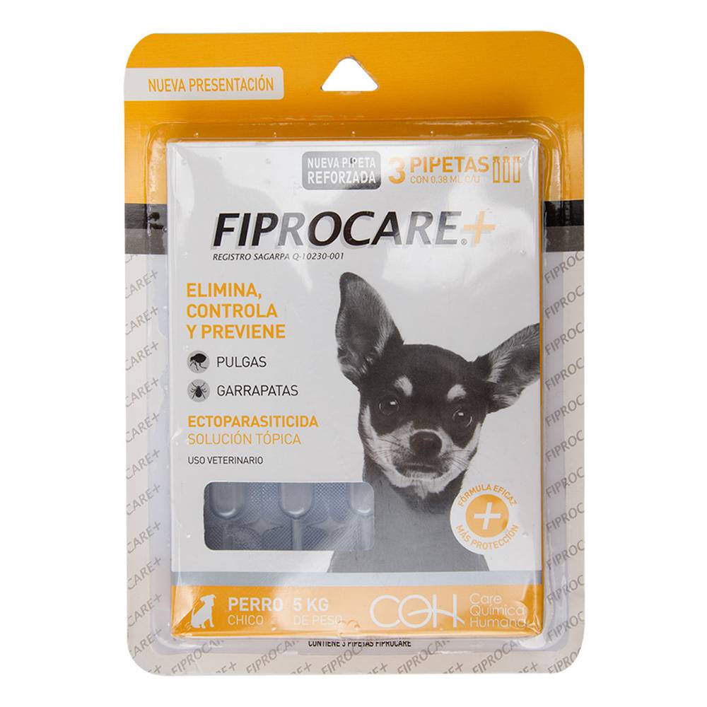Fiprocare · Insecticida contra pulgas y garrapatas para perro (3 un)