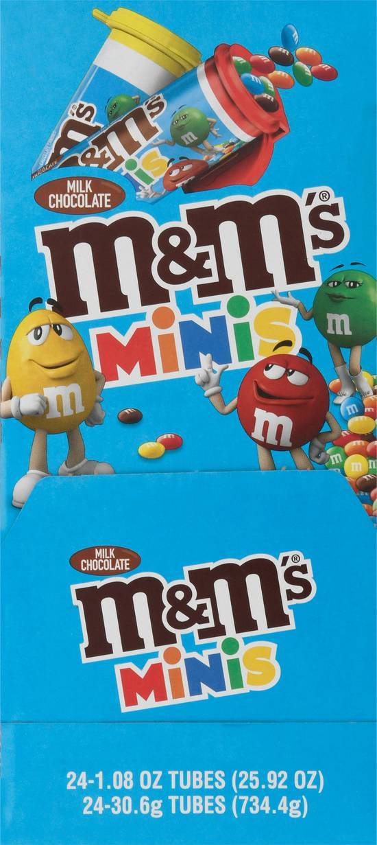M&M's Minis Milk Chocolate Candy Tubes 24ct Box