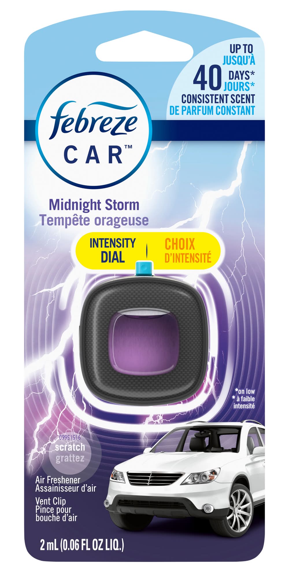 Febreze Midnight Storm Car Vent Clip Air Freshener (0.06 fl oz)