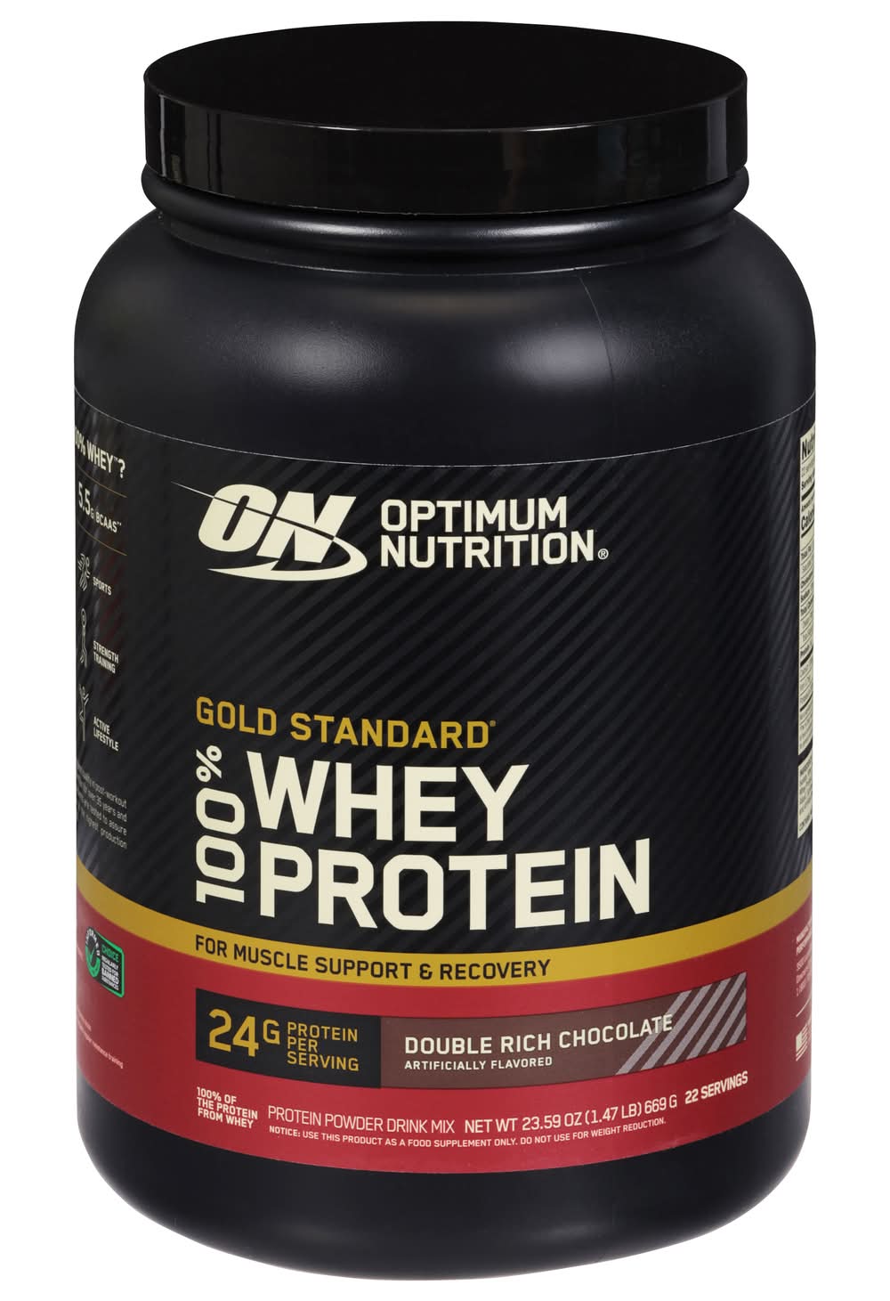 Optimum Nutrition Gold Standard Whey Protein Powder, Double Rich Chocolate (23.59 oz)
