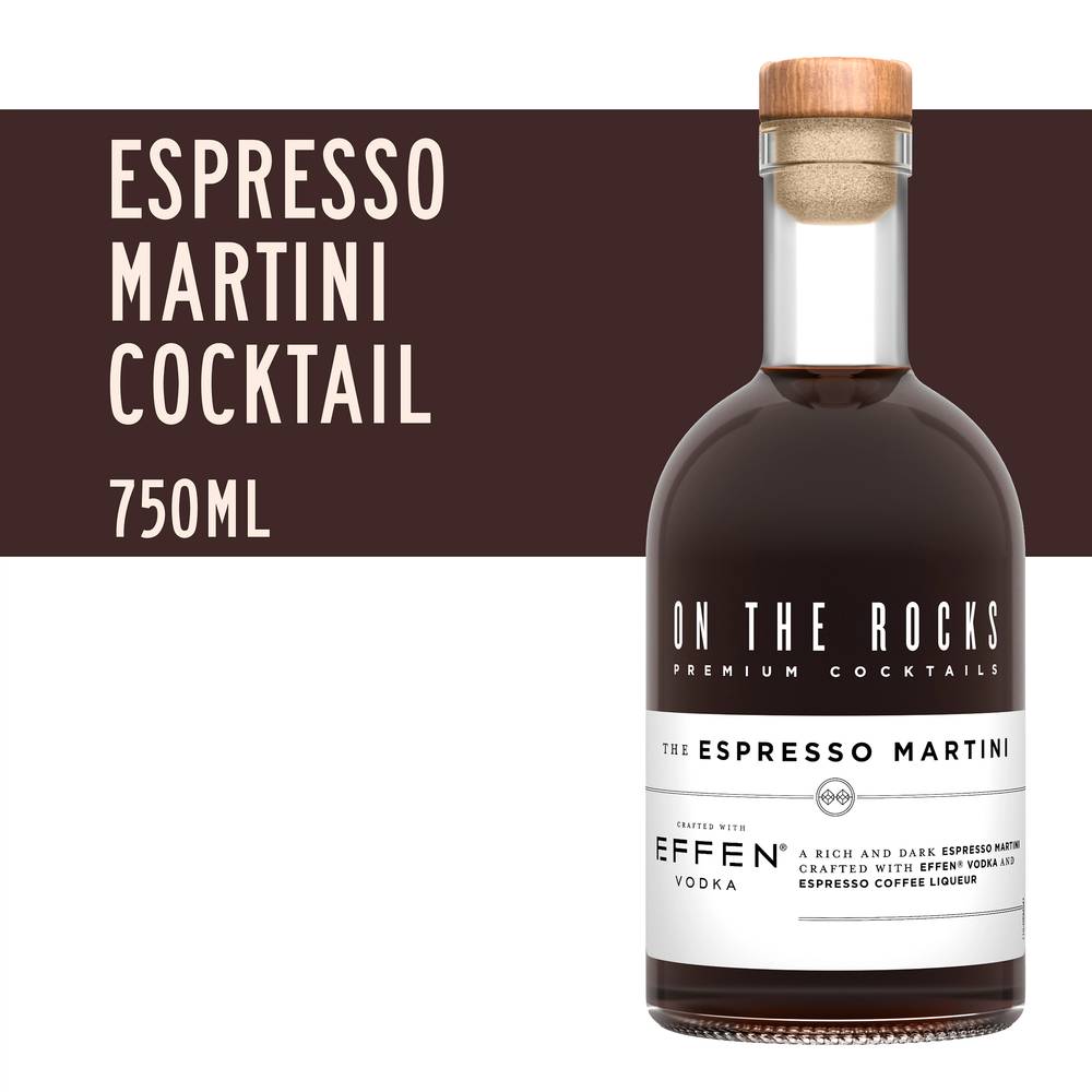 On The Rocks Effen Vodka Espresso Martini Ready To Drink Cocktail (750 ml)