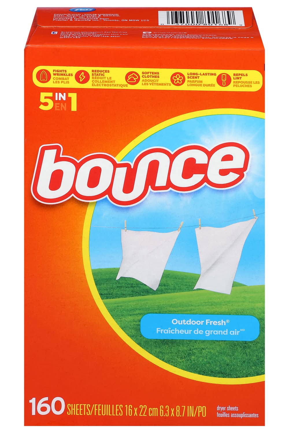 Bounce Outdoor Fresh Fabric Softener Dryer Sheets (1.3 lbs, 160 ct)