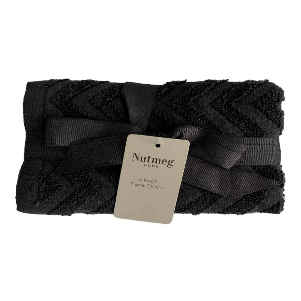 Nutmeg Grey, Home Textured Face Cloths (4 pack)