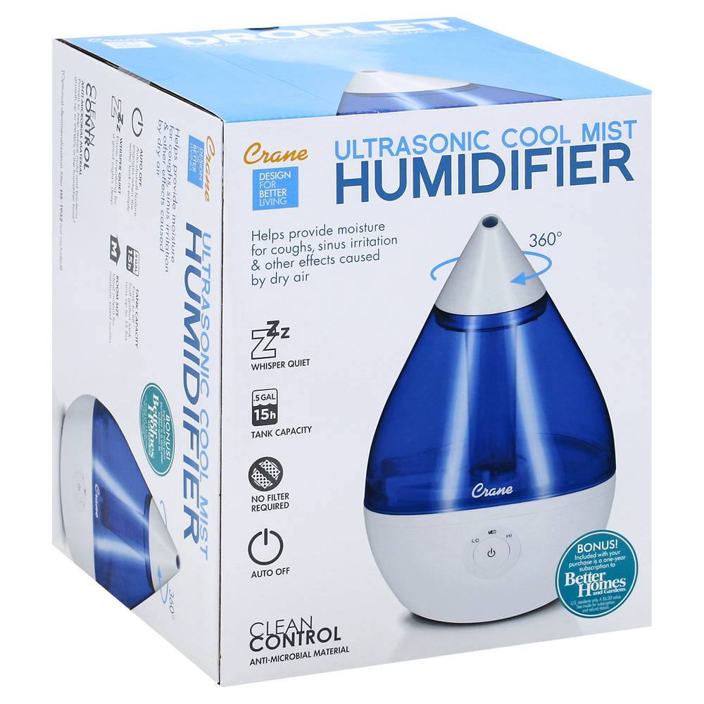 Crane Ultrasonic Cool Mist Humidifier (2 lbs)