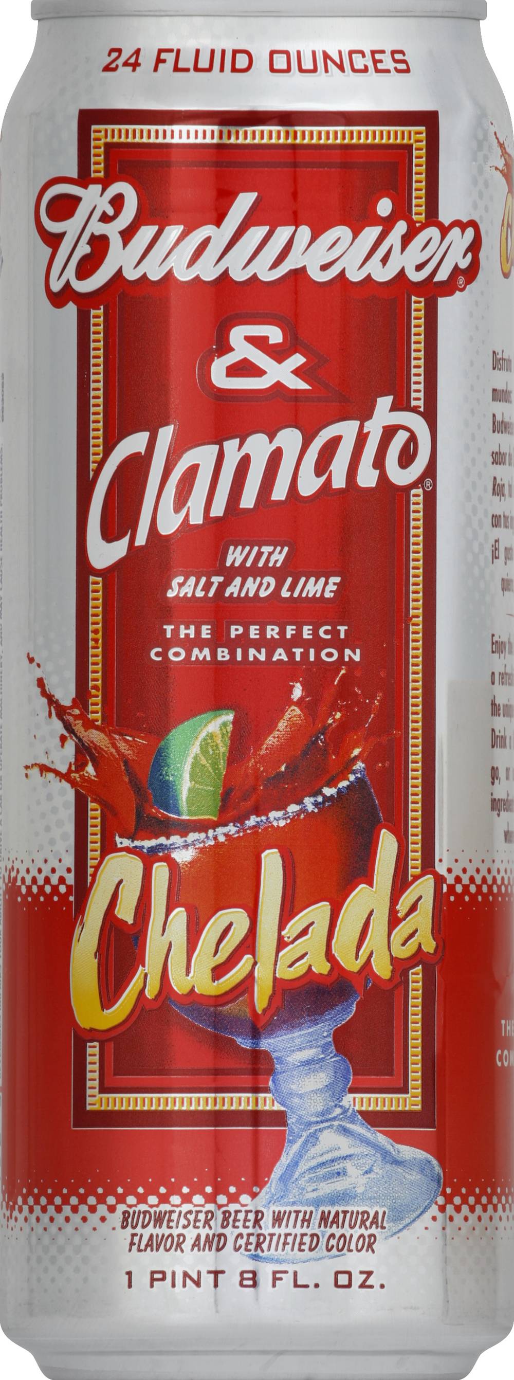 Budweiser Chelada With Clamato, Salt & Lime (24 fl oz)