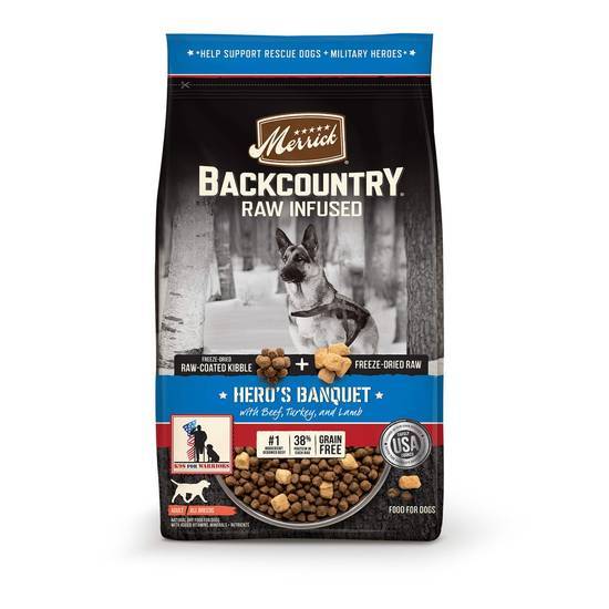 Merrick Backcountry Raw Infused Grain Free Freeze-Dried Hero's Banquet Recipe Dry Dog Food (10 lbs)