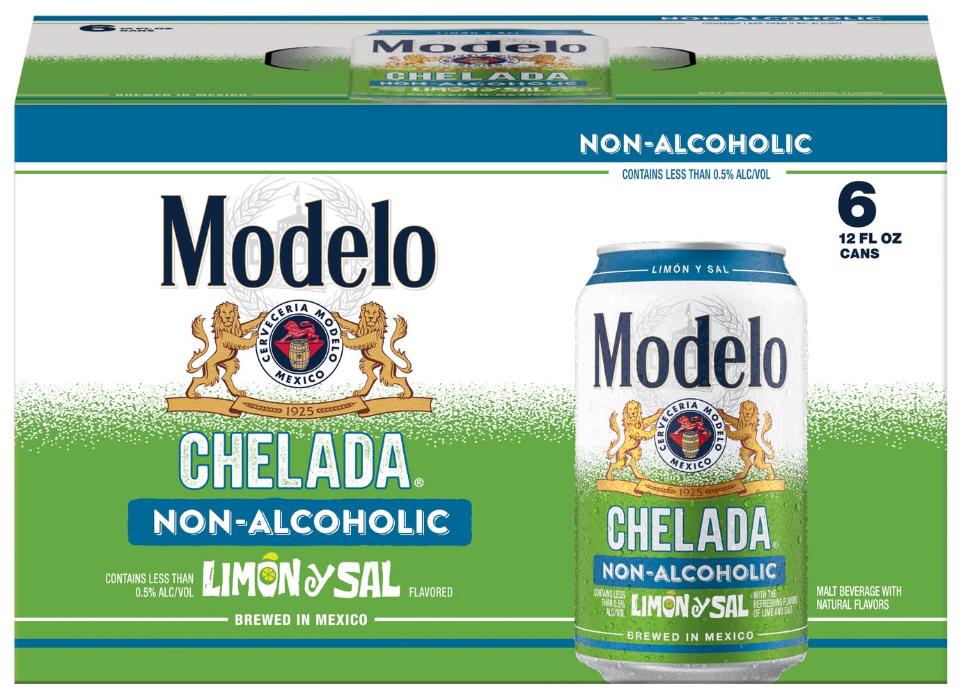 Modelo Chelada Non-Alcoholic Malt Beverage, Limón Y Sal (6 x 12 fl oz)