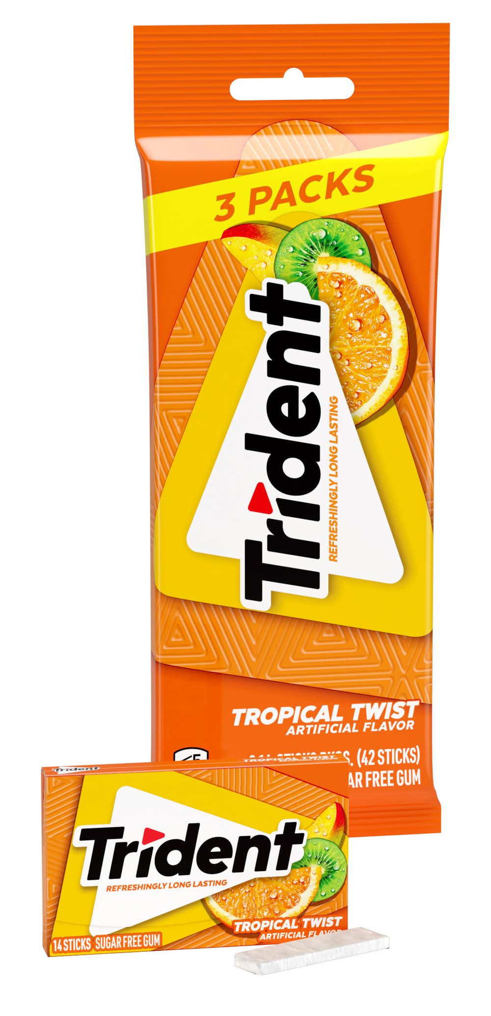 Trident Refreshingly Long Lasting Gums, Tropical Twist (3 ct)