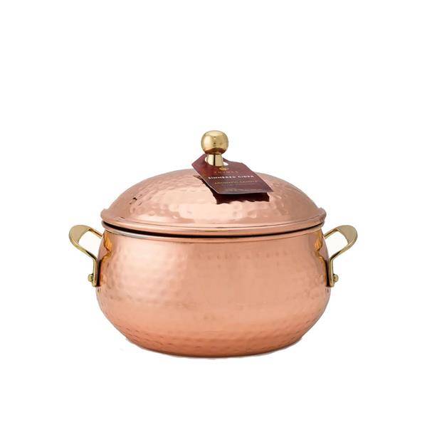 Thymes Simmered Cider Poured Candle, 18 oz. 3 Wick Copper Pot