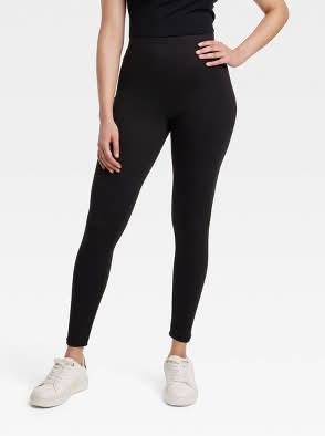 A New Day Super Soft Leggings, Women, XL, Black (2 pack)