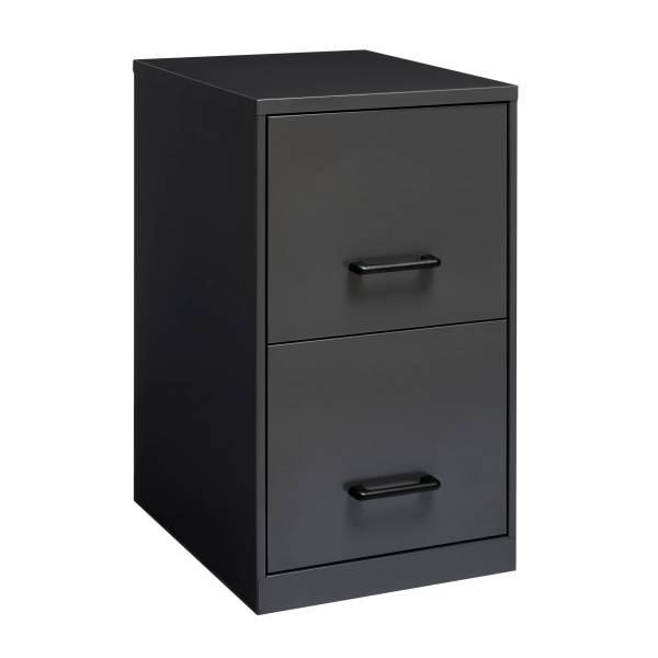 Realspace 18"D 2-Drawer Vertical Letter-Size File Cabinet, Charcoal