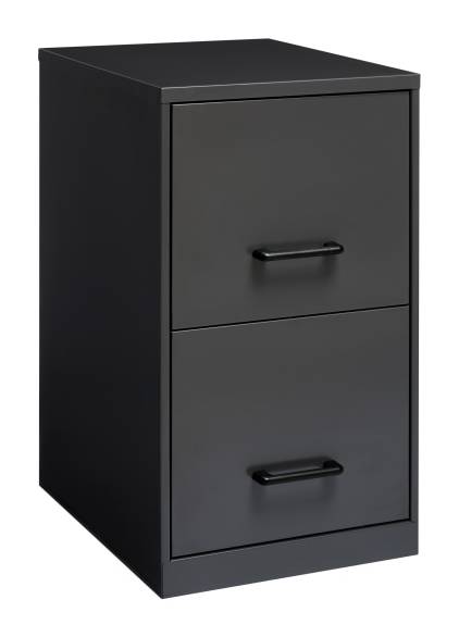 Realspace 18"D 2-Drawer Vertical Letter-Size File Cabinet, Charcoal