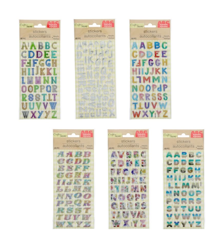 Crafters Square Metallic Puffy Alphabet Stickers