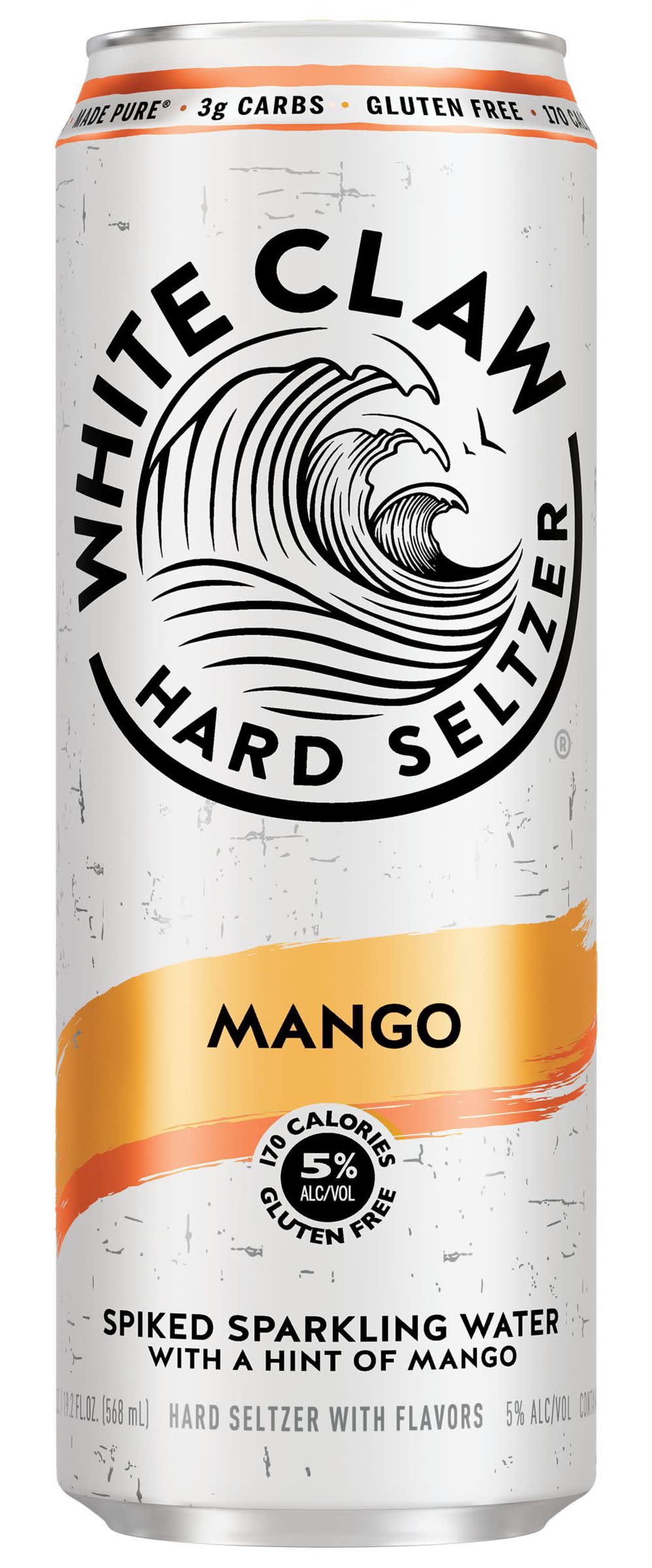 White Claw Gluten Free Hard Seltzer, Mango (19.2 fl oz)