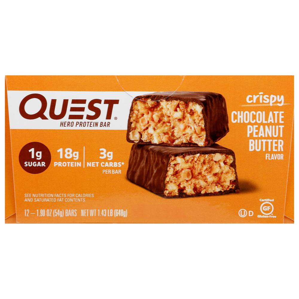 Quest Crispy Protein Bar, Chocolate Peanut Butter (1.9 oz, 12 ct)