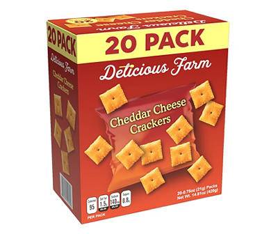 Delicious Farm Cheddar Cheese Crackers, 20-Pack