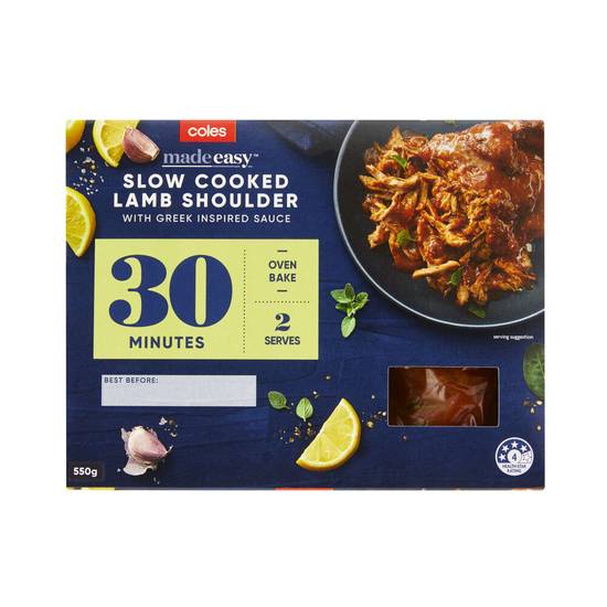 Coles Made Easy Slow Cooked Lamb Shoulder With Greek Inspired Sauce 550g