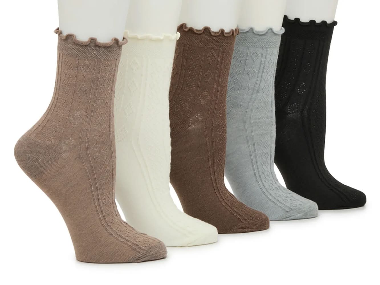 Kelly & Katie Neutral Pontelle Women's Ankle Socks - 5 Pack (Multicolor One Size)