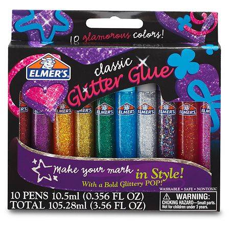 Elmer's 3D Washable Glitter Glue Pens - 0.36 fl oz x 10 pack
