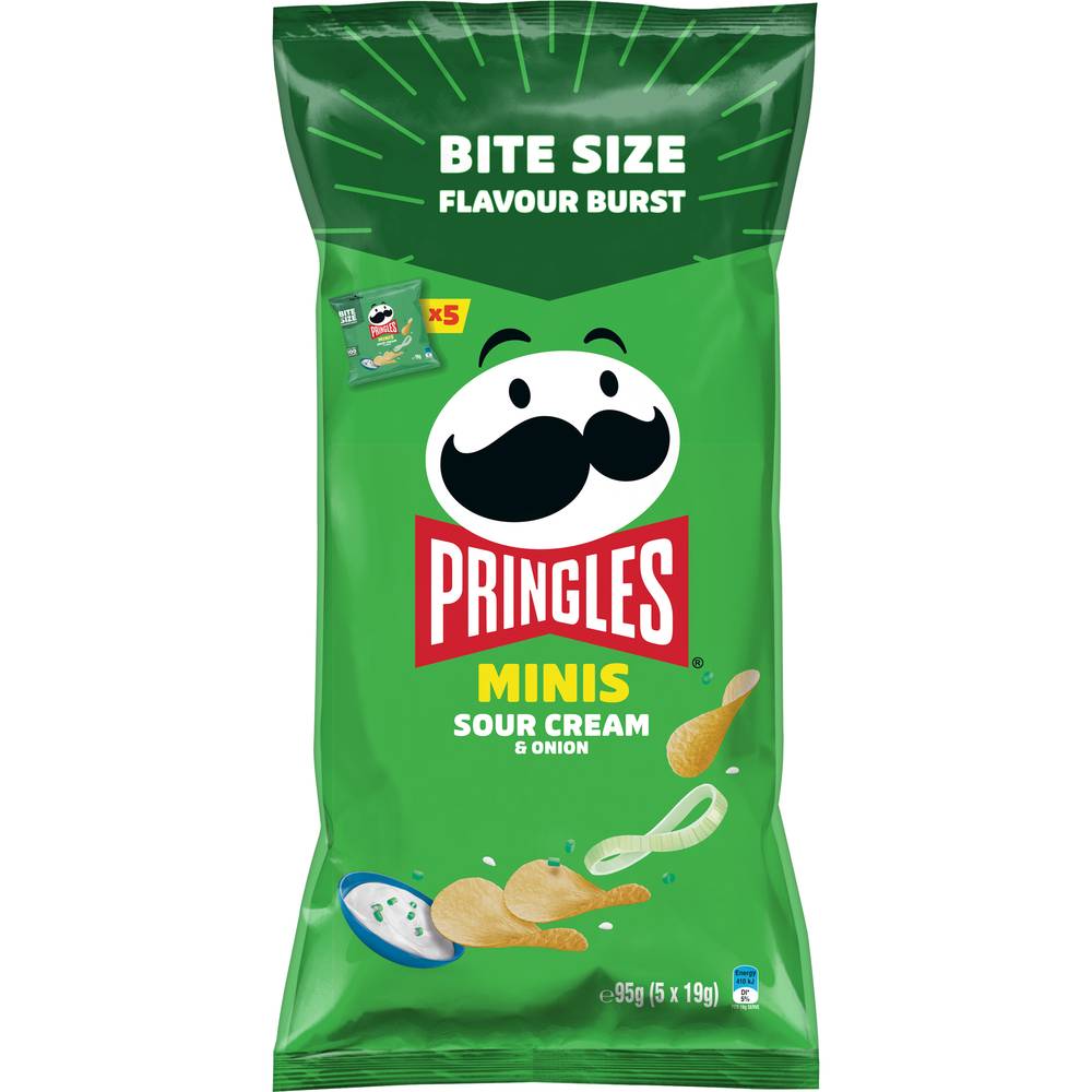 Pringles Minis Sour Cream & Onion Potato Chips 5 pack 95 Gram