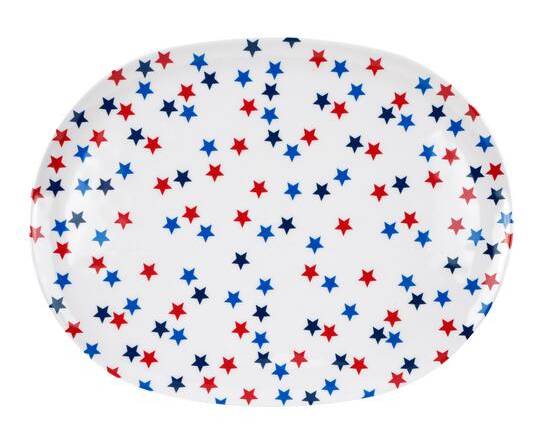 14" Red, White & Blue Patriotic Stars Melamine Tray By Celebrate It