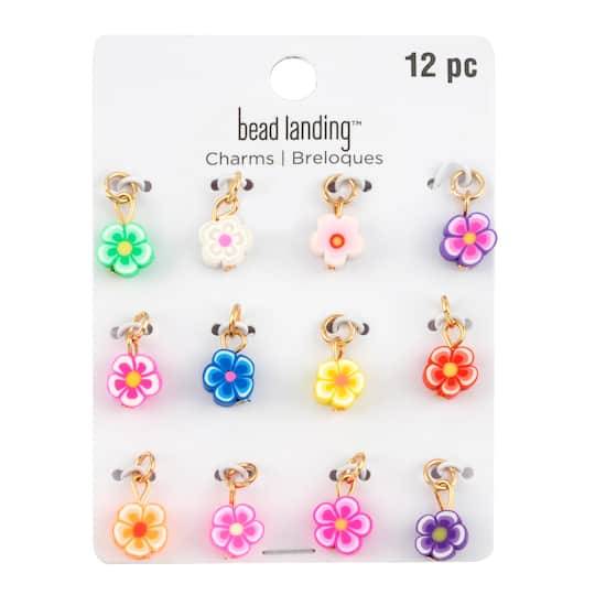 Bead Landing Flower Charm Set, 9 mm, Assorted (12 ct)