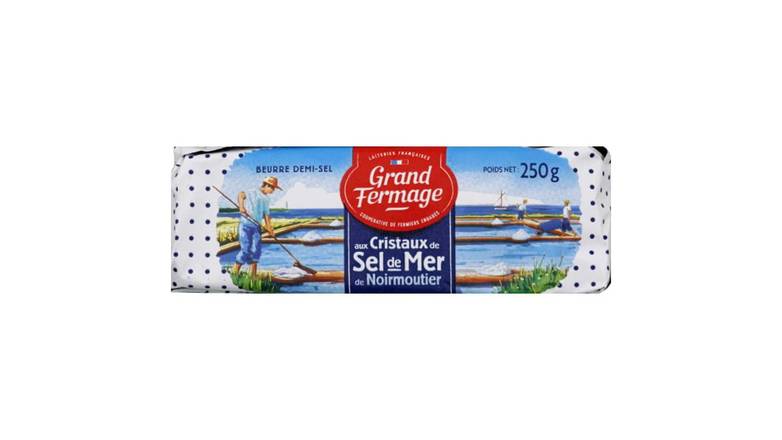 Grand Fermage Beurre demi-sel, aux cristaux de sel de mer de Noirmoutier La plaquette de 250g