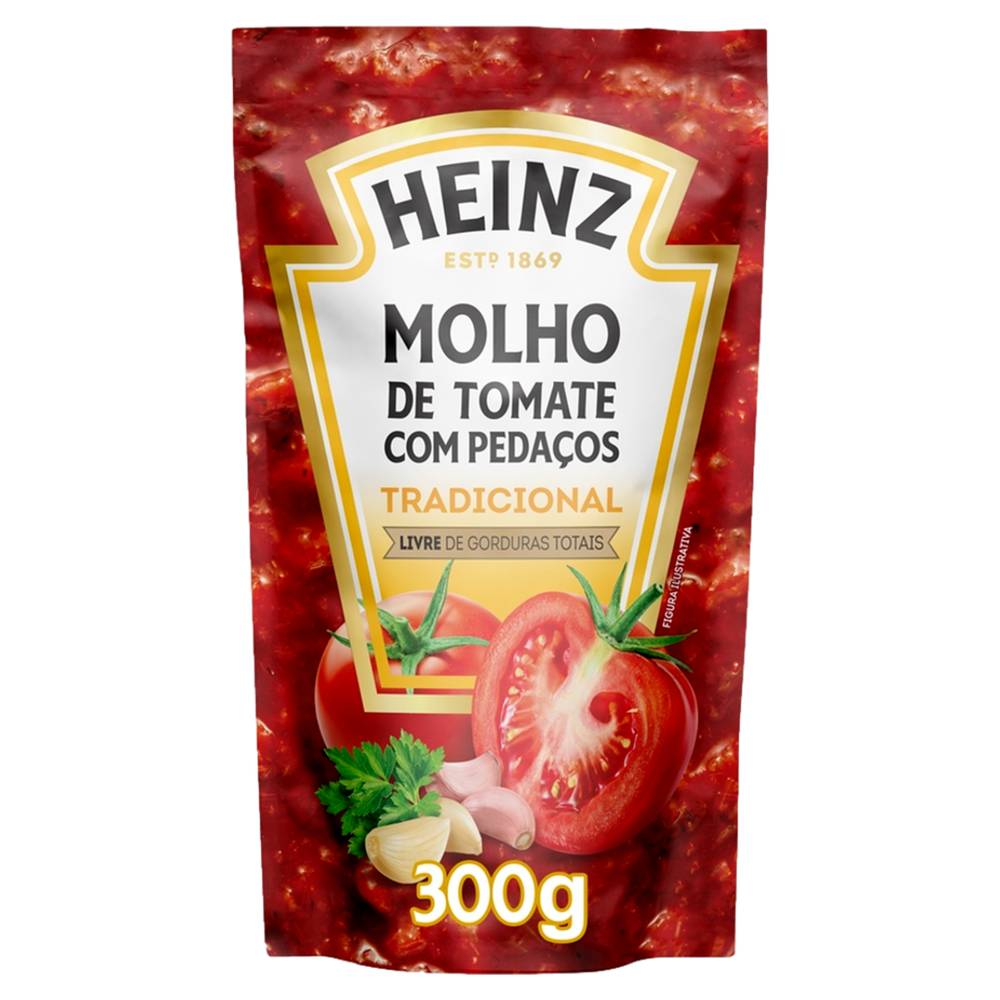 Heinz molho de tomate tradicional com pedaços (300 g)