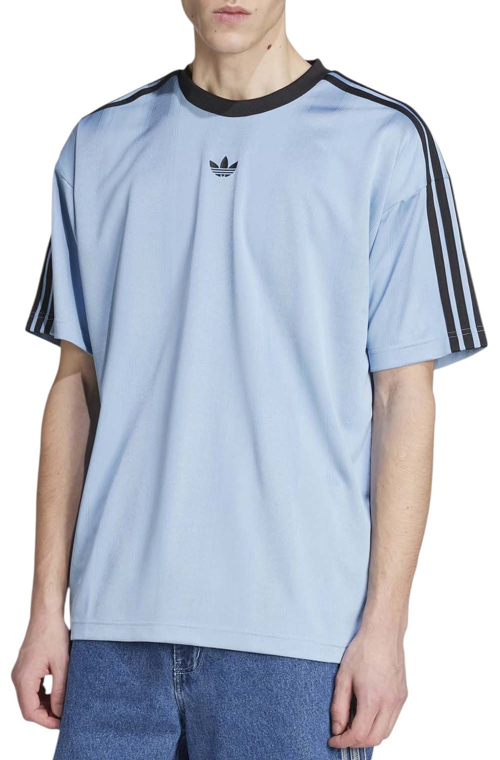 adidas Men's Adicolor Jacquard Jersey (Ash Blue, XL)