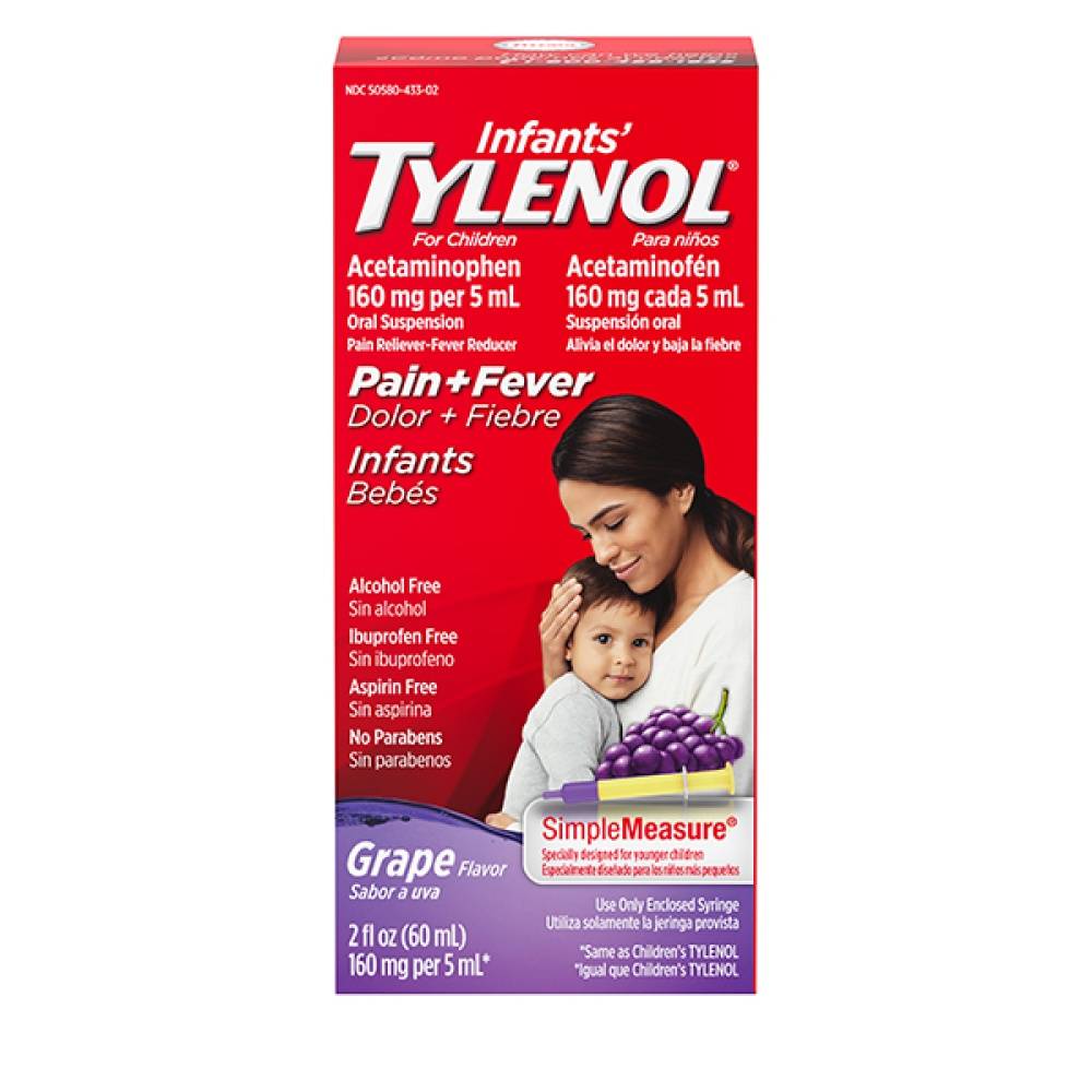 Tylenol Grape Flavor Pain & Fever Relief Acetaminophen Liquid Medicine (2.1 oz)