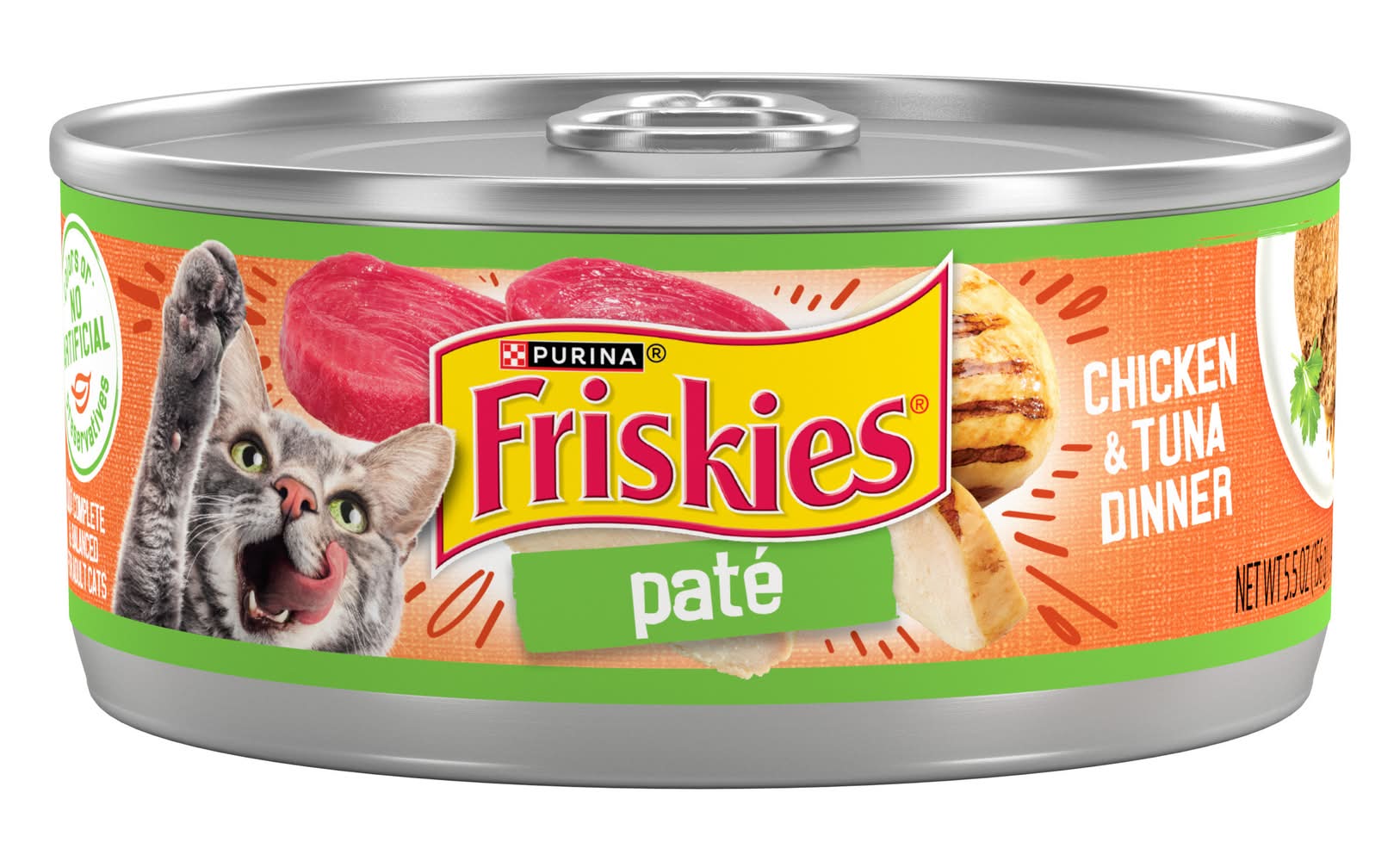 Purina Friskies Paté Chicken & Tuna Dinner Canned Wet Cat Food (5.5 oz)