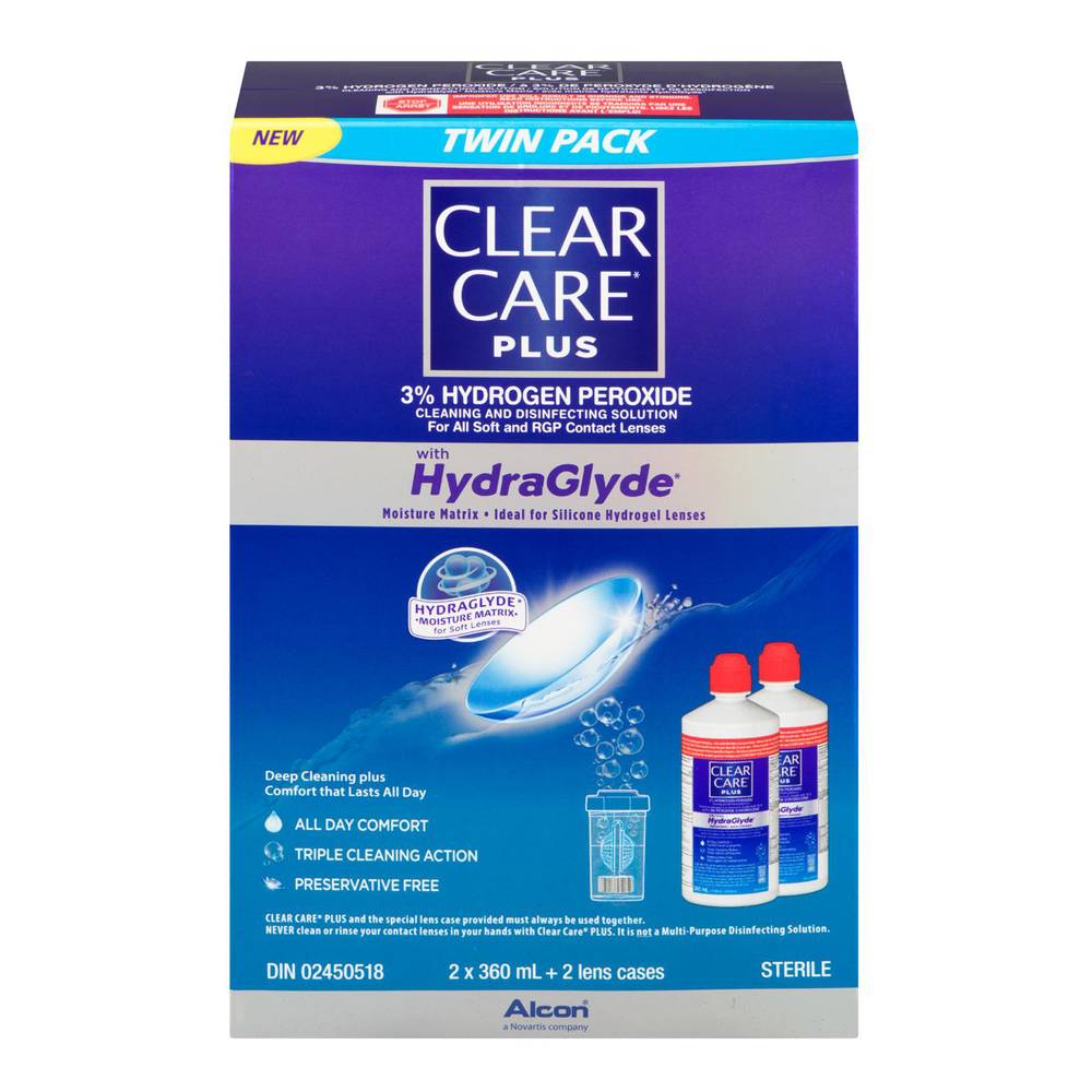 Clear Care Plus Cleaning and Disinfecting Solution (720 ml, 2 ct)