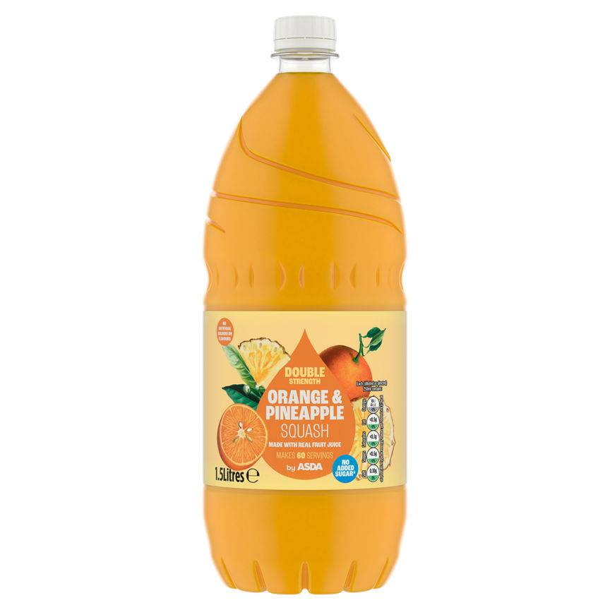 Asda No Added Sugar Orange & Pineapple Squash 1.5L