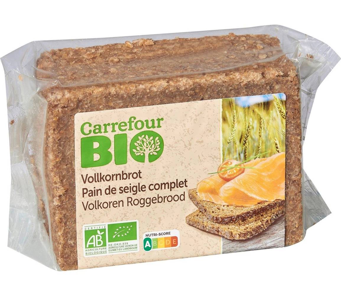 Carrefour Bio - Pain de seigle bio complet (500g)