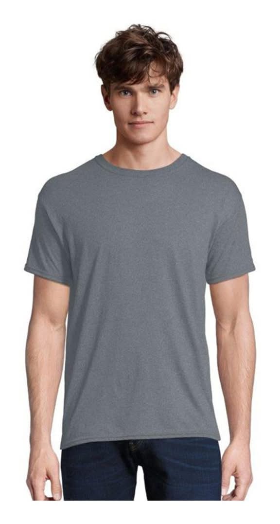 Hanes Wicking Short Sleeve T-Shirt, Men, L, Heather Gray
