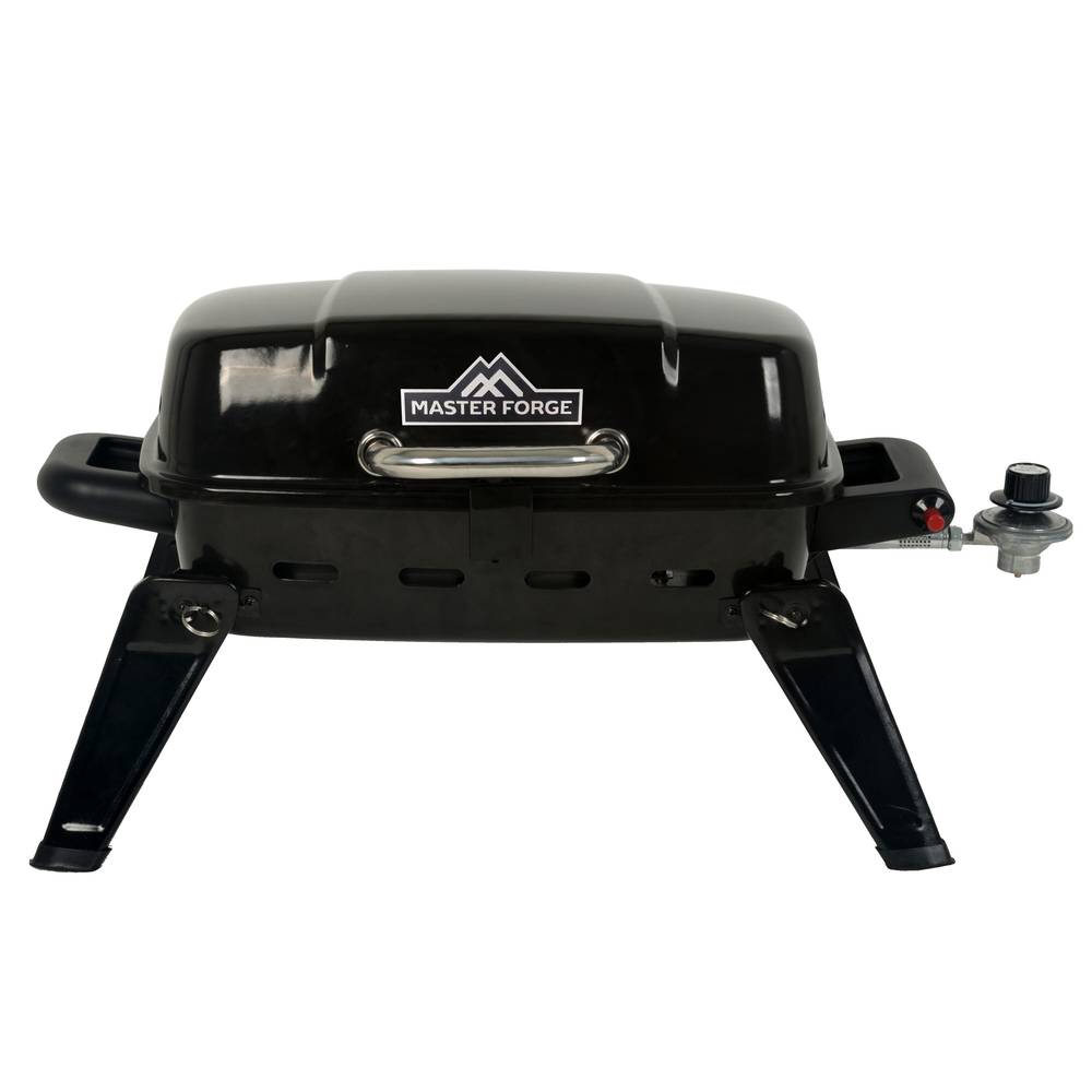 Master Forge Porcelain Coated Portable Liquid Propane Grill, Black