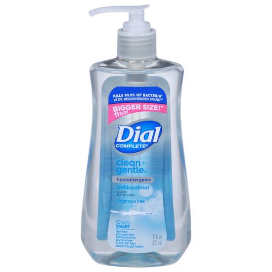 Dial Complete Clean + Gentle Antibacterial Liquid Hand Soap, Fragrance Free