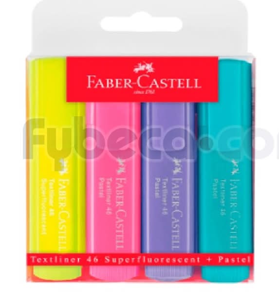 Resaltador Faber Castell 4 Colores Pasteles -154610