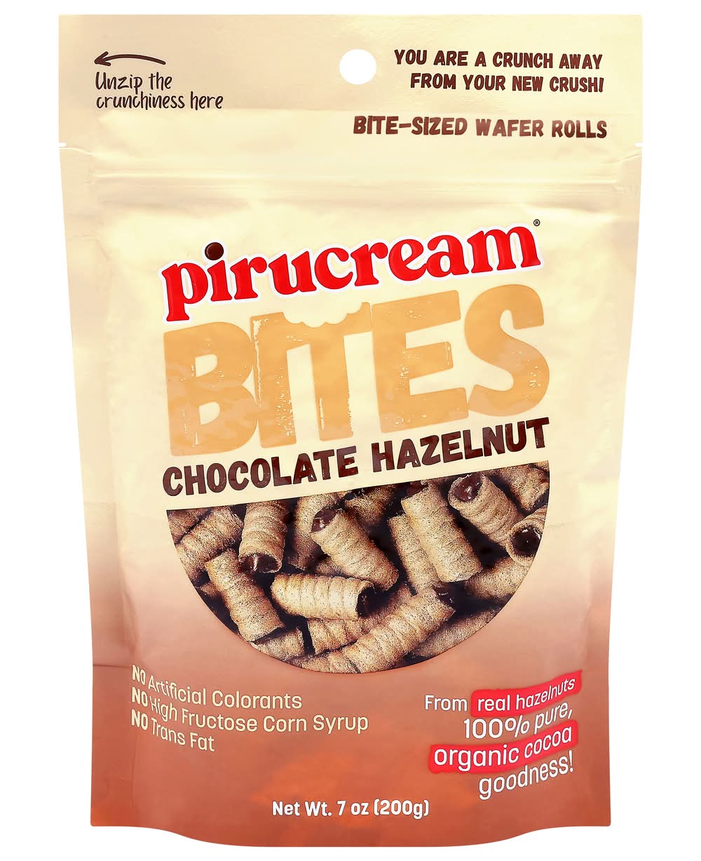 Pirucream Bites Wafer Rolls, Chocolate-Hazelnut (7 oz)