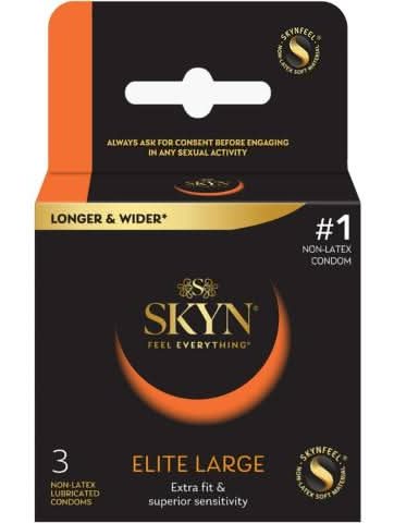Skyn Elite Large Non-Latex Lubricated Condoms 3ct