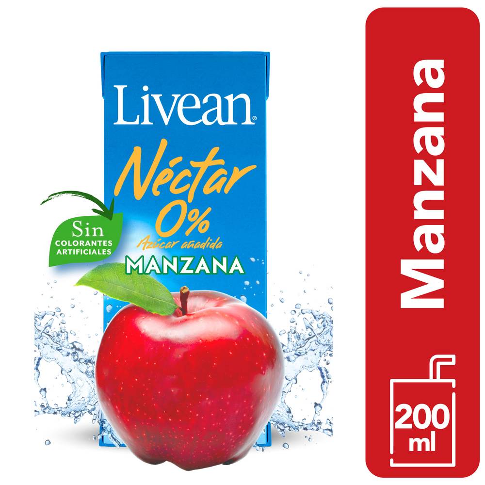 Livean néctar manzana 0% azúcar añadida (caja 200 ml)
