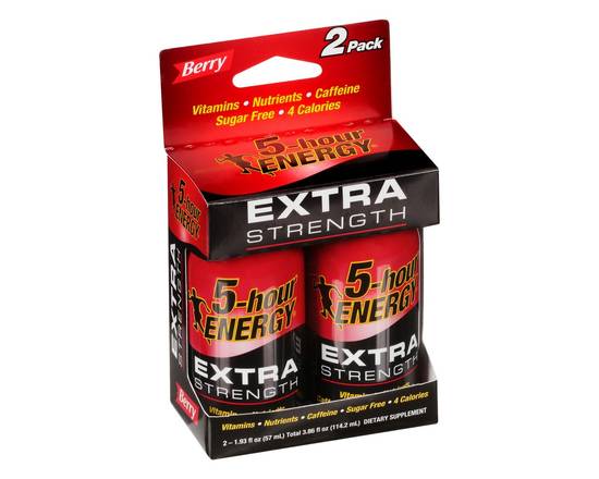 5-Hour Energy · Extra Strength Dietary Supplement Berry Shot (2 x 1.9 fl oz)