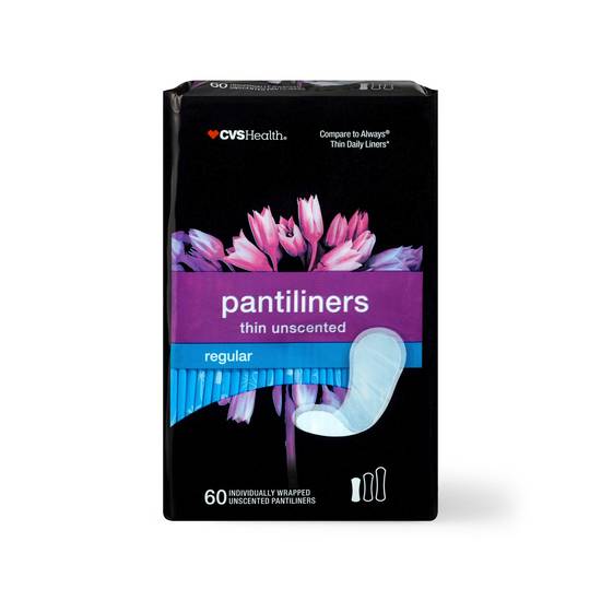 CVS Health Thin Panty Liners, Unscented, Regular, 60 CT