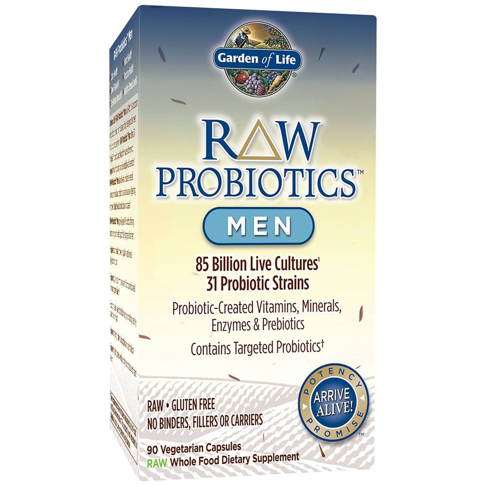 Raw Probiotics Men – 85 Billion Cfus (90 Vegetarian Capsules)