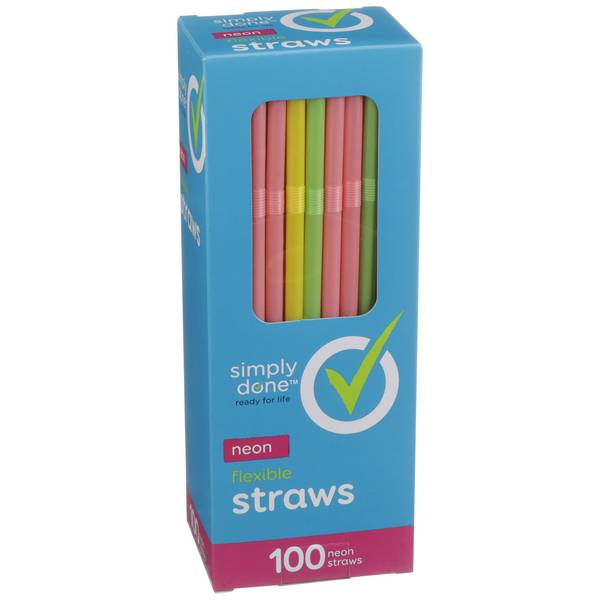 Simply Done Neon Flexible Straws