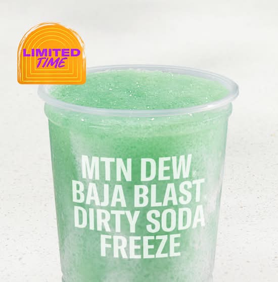 MOUNTAIN DEW ® BAJA BLAST® dirty soda Freeze