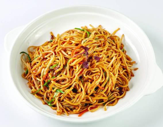 Braised Yee Mein Noodles with Straw Mushrooms 乾燒伊麵